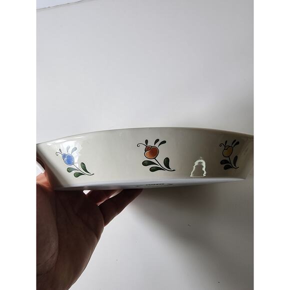 Vintage ASTA Japan Aszi Oval Serving Platter Blue Yellow Floral 10" - Picture 2 of 6